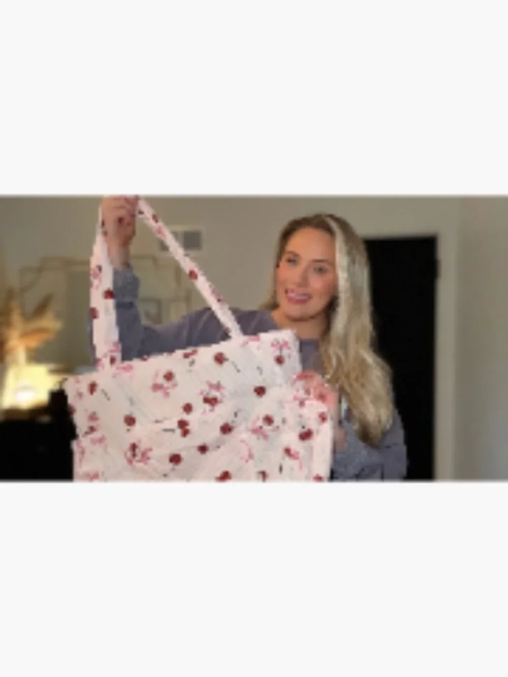 Large Corduroy Tote Bag with Zipper Multi-Pocket Shoulder Bag for Work Travel